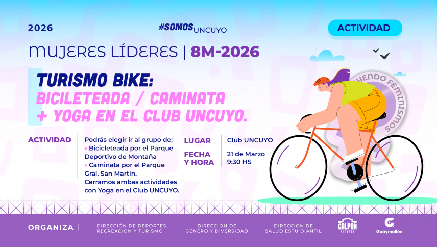 imagen que ilustra noticia Turismo Bike, caminata y yoga en el mes de las mujeres y diversidades.  